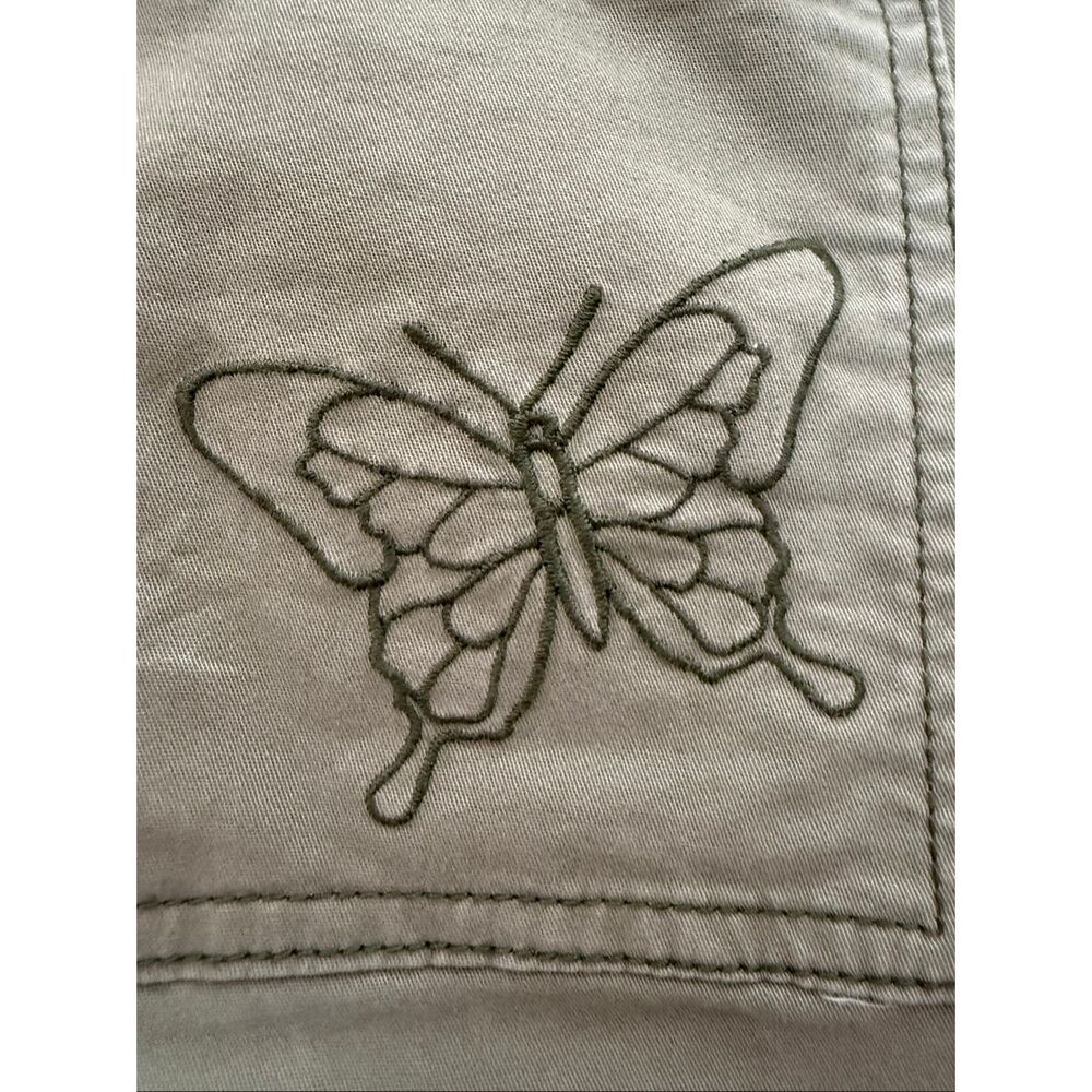 Hollister Y2K Ultra High-Rise Dad Pants Green‎ Butterfly Cargo Pants Size 27 - Picture 8 of 9